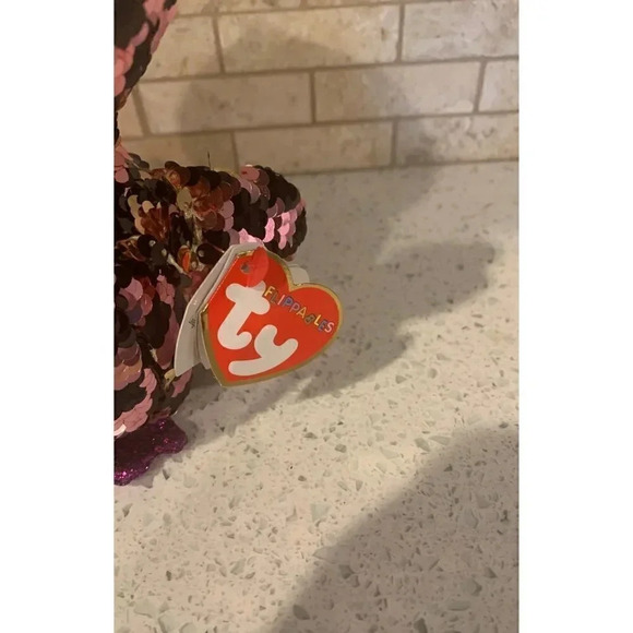 Ty Flippables Sequin Owl Checks Checkered pink and black - B18 - Picture 5 of 6